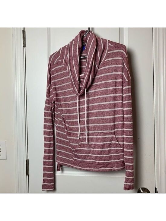 City Streets Sweaters - City Streets Scoop Neck Drawstring Striped Sweater